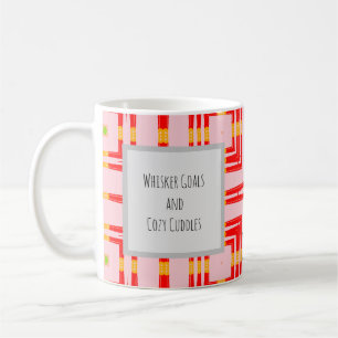 Caneca De Café Design de cruz geométrica moderna, vermelha e rosa