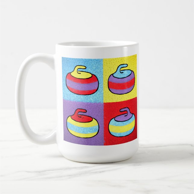 Caneca De Café Design de Curling que é Pop Art (Esquerda)