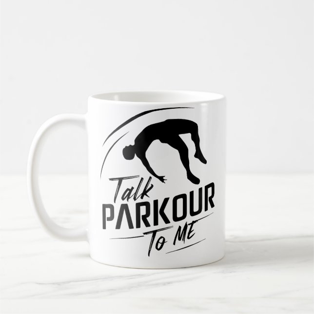 Caneca De Café Design de Curso de Obstáculos de Parkour Divertido (Esquerda)