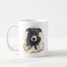 Caneca De Café Design de desenho animado de cachorro Pitbull fofo