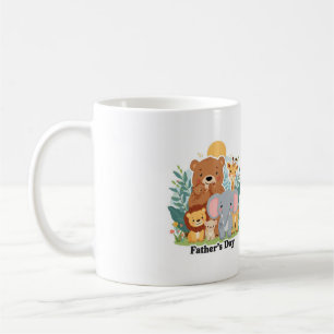 Caneca De Café Design de desenho animado de safári do Dia dos Pai