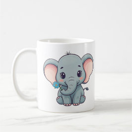 Caneca De Café Design de elefante bebê do estilo cartoon bonito