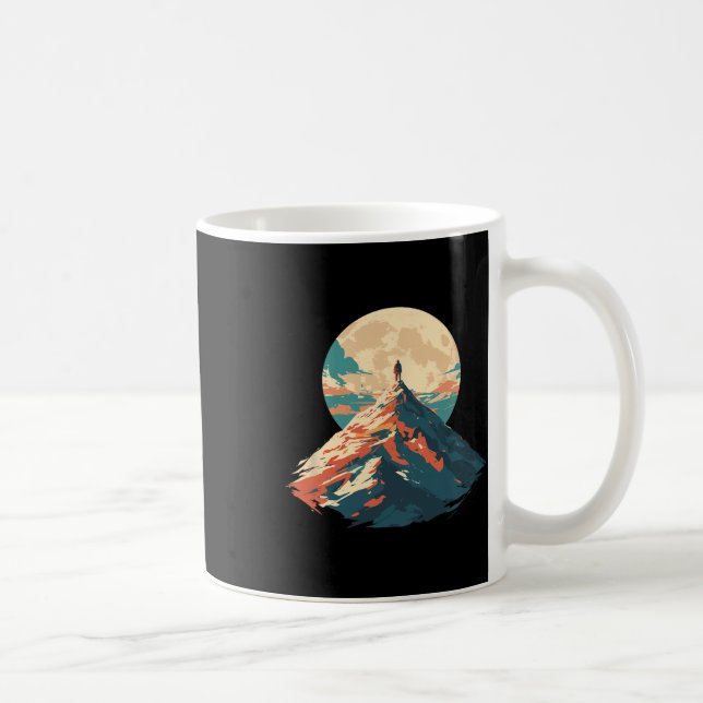 Caneca De Café Design de Escalada de Pico de Montanha Motivaciona (Direita)