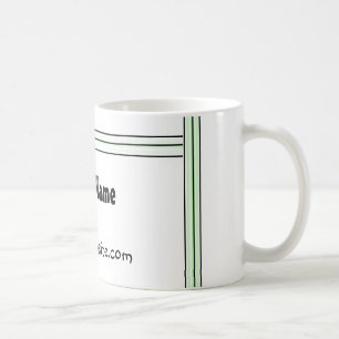 Caneca De Café Design de escritório com listras pretas e verdes