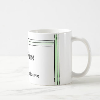 Caneca De Café Design de escritório com listras pretas e verdes