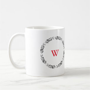 Caneca De Café Design de espiral preto e branco personalizado mon