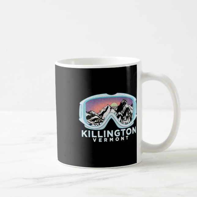 Caneca De Café Design de Esqui Killington Killington, Vt Esqui Ne (Direita)