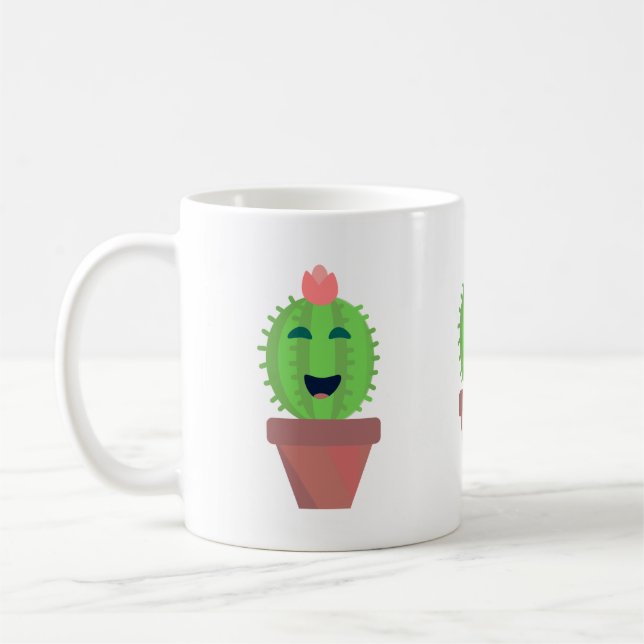 Caneca De Café Design de Êxito do Cartoon Cactus Cute (Esquerda)