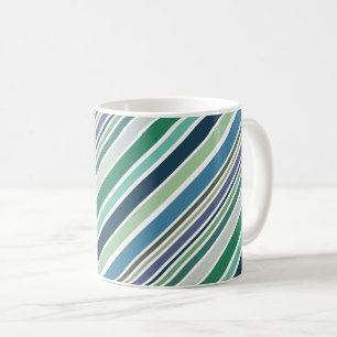 Caneca De Café Design de faixas diagonais coloridas