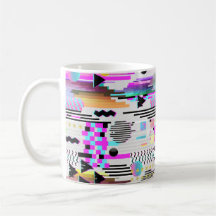 Caneca De Café Design de falha de padrão perfeito. Cyberpunk Dig