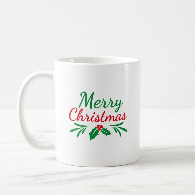Caneca De Café Design de Férias Feliz Natal  (Esquerda)