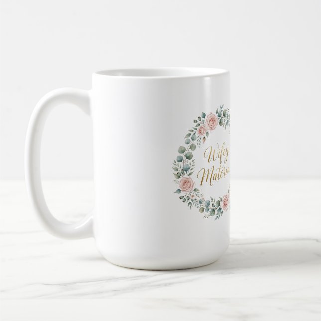 Caneca De Café Design de festa de despedida de solteira floral Ma (Esquerda)