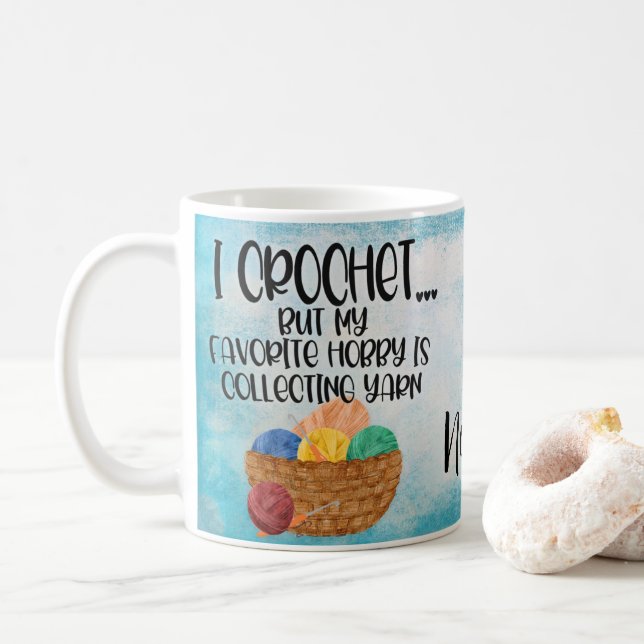 Caneca De Café Design de Fios Crochet Personalizados (Com Donut)