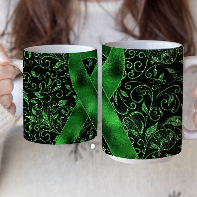 Caneca De Café Design de fita de consciência verde (Criador carregado)