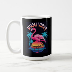 Caneca De Café Design de Flamingo de Verão Vibes de Miami-63454