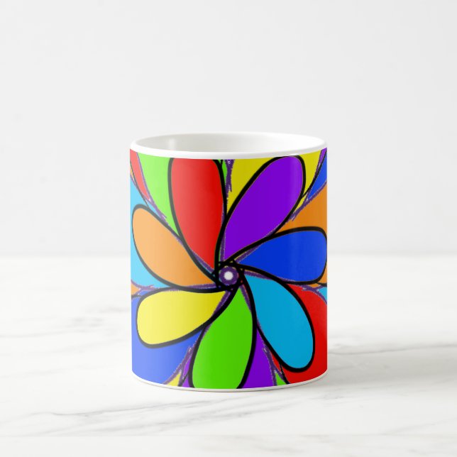 Caneca De Café design de flor abstrato (Centro)