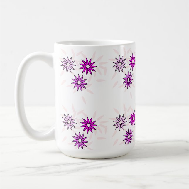 Caneca De Café Design de flor branca (Esquerda)