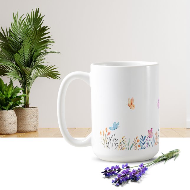 Caneca De Café Design de Flor Simples (Criador carregado)