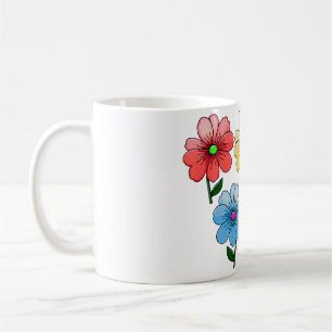 Caneca De Café design de flores de 5 cores