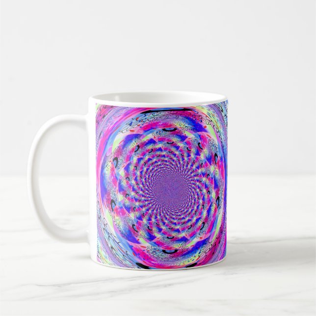 Caneca De Café Design de Fractal Psicodélico (Esquerda)