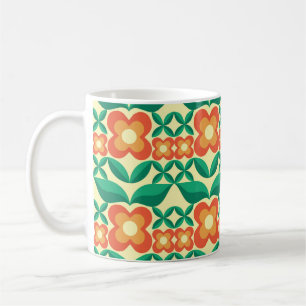 Caneca De Café Design de fundo - flores e folhas. Natureza ou