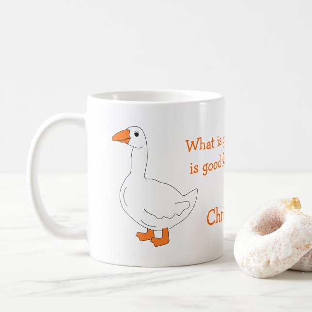 Caneca De Café Design de ganso personalizado (Com Donut)