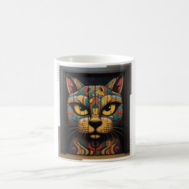 Caneca De Café Design de Gato de Arte Fina (Centro)