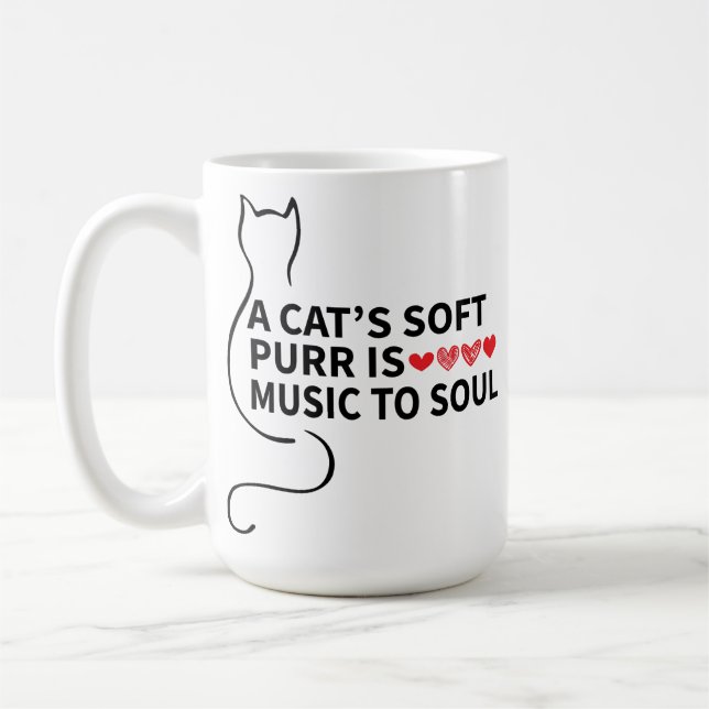 Caneca De Café Design de gato engraçado, purê de rua de gato é mú (Esquerda)