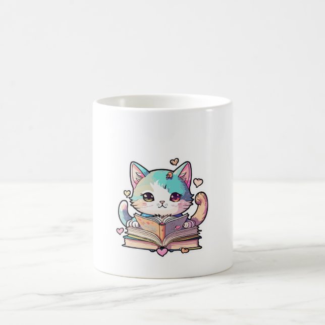 Caneca De Café design de gato fofo (Centro)