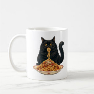 Caneca De Café Design de gato fofo amante de comida italiana