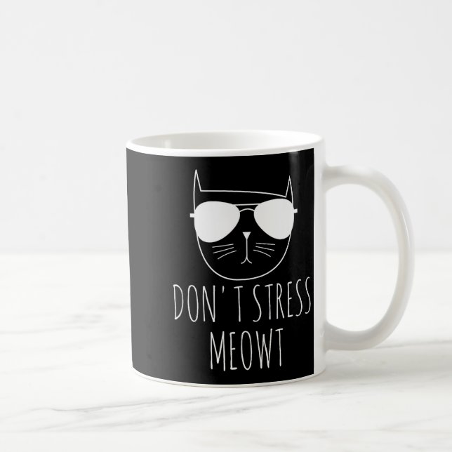 Caneca De Café Design de Gato Piada Divertida Não Me Estresse Meo (Direita)