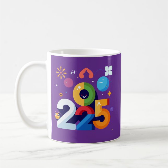 Caneca De Café Design de Gráfico Engraçado e Testemunha 2025 (Esquerda)