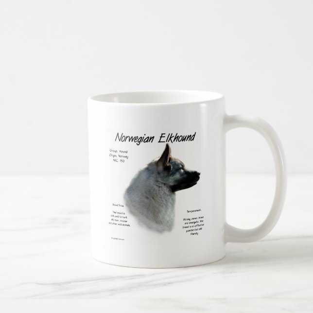 Caneca De Café Design de História de Elkhound Norueguês (Direita)