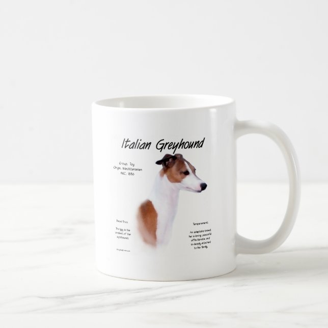 Caneca De Café Design de História de Greyhound Italiano (Direita)