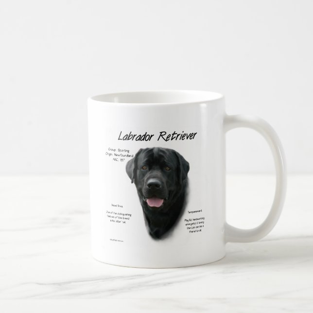 Caneca De Café Design de História do Labrador Retriever (preto) (Direita)
