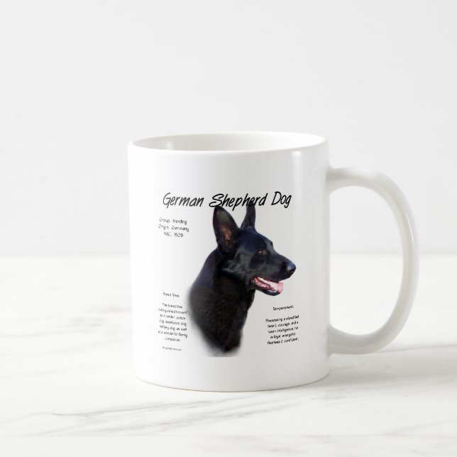 Caneca De Café Design de Histórico de Cachorro german shepherd (p (Direita)