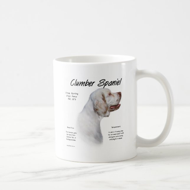 Caneca De Café Design de Histórico de Espanhol Clumber (Direita)