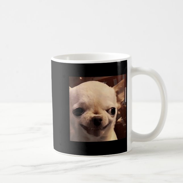 Caneca De Café Design de Humor de Cachorro Meme de Chihuahua Engr (Direita)