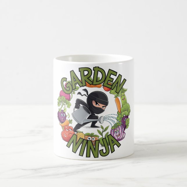Caneca De Café Design de Jardim Ninja - Gráfico de Jardinagem Div (Centro)