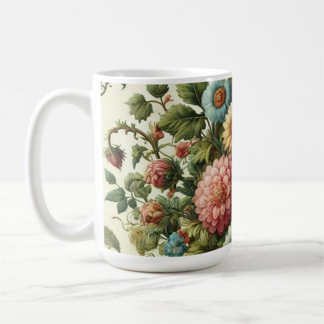 Caneca De Café Design de Jardim Sem Costura (Esquerda)