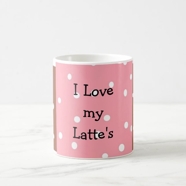 Caneca De Café Design de Latte com Pontos Coloridos (Centro)