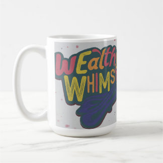 Caneca De Café Design de letras multicoloridas da Wealth Whimsy