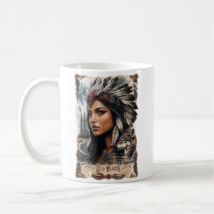 Caneca De Café Design de lobo-vintage nativo americano