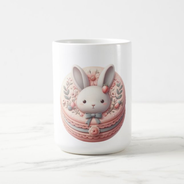 Caneca De Café Design de Macaron de Lebre Personalizado para Ser  (Centro)