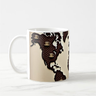 Caneca De Café design de mapa de grãos de café