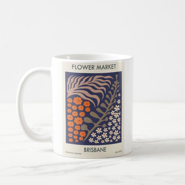 Caneca De Café Design de Mercado de Flor bonito (Esquerda)