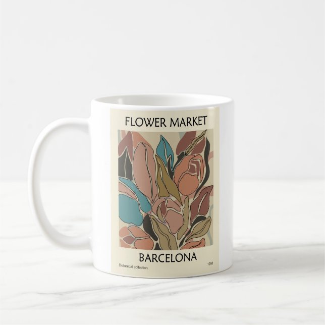 Caneca De Café Design de Mercado de Flor bonito (Esquerda)