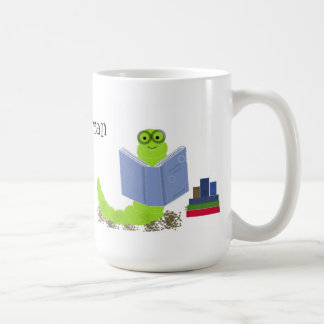 Caneca De Café Design de Minhoca de Biblioteca