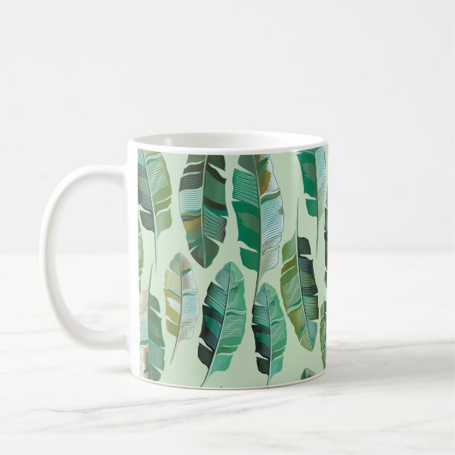 Caneca De Café Design de moda com bananeiras tropicais (Esquerda)