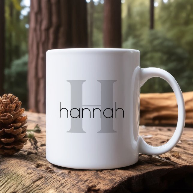 Caneca De Café Design de Monograma Mínimo Bonito (Criador carregado)
